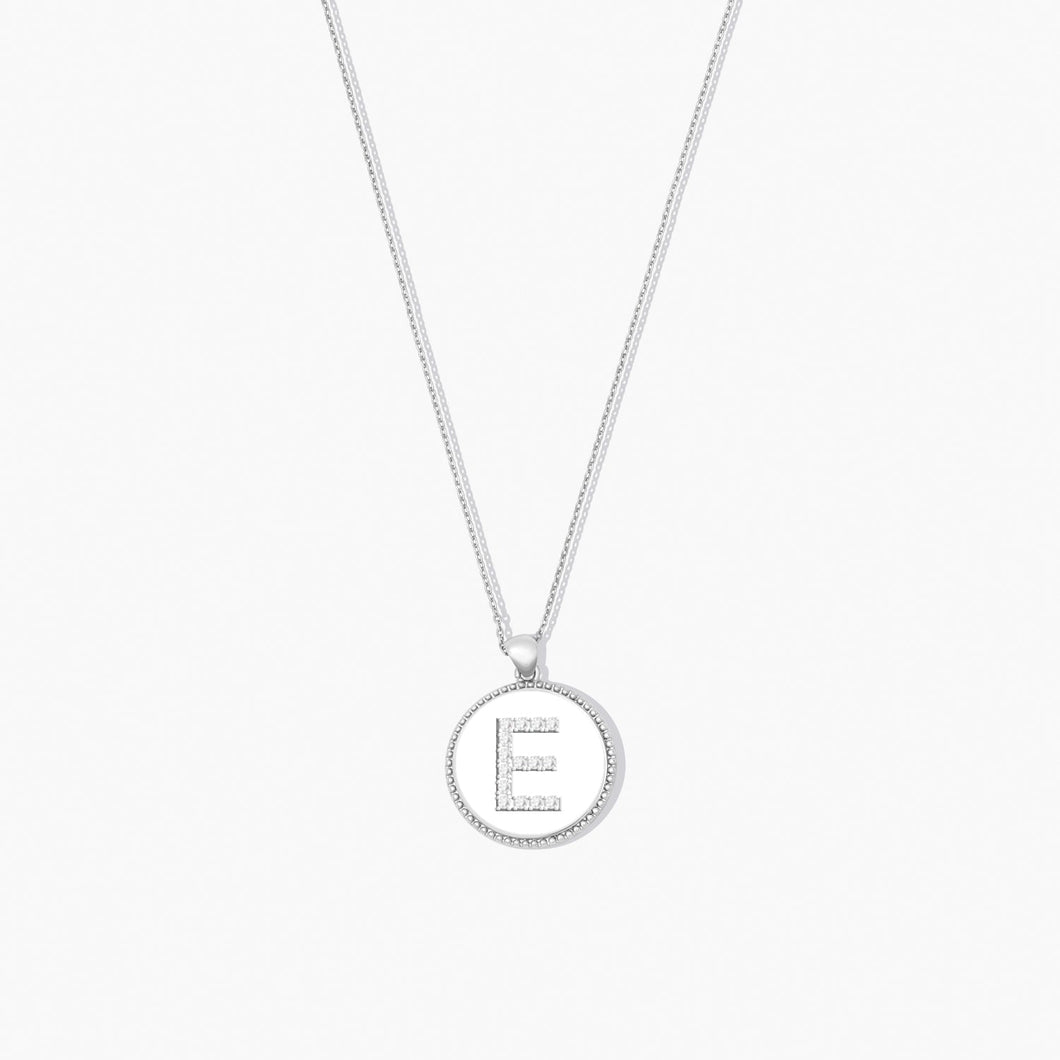 Sparkle ID Letter Necklace - E SPARKLE ID FOREVER CRYSTALS Silver 