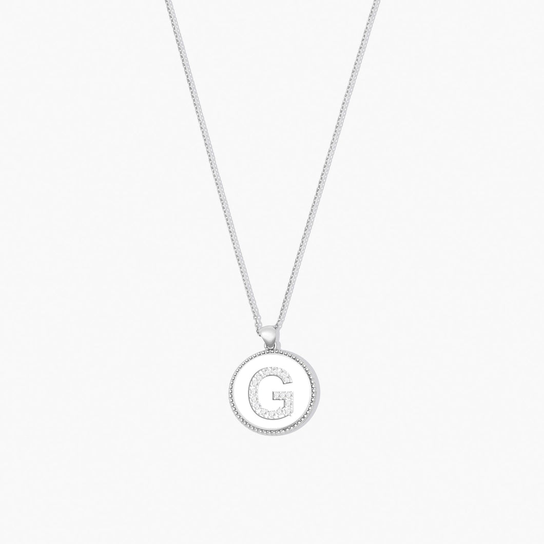 Sparkle ID Letter Necklace - G SPARKLE ID FOREVER CRYSTALS Silver 