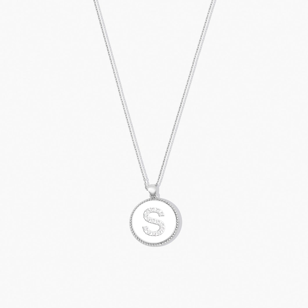 Sparkle ID Letter Necklace - S SPARKLE ID FOREVER CRYSTALS Silver 