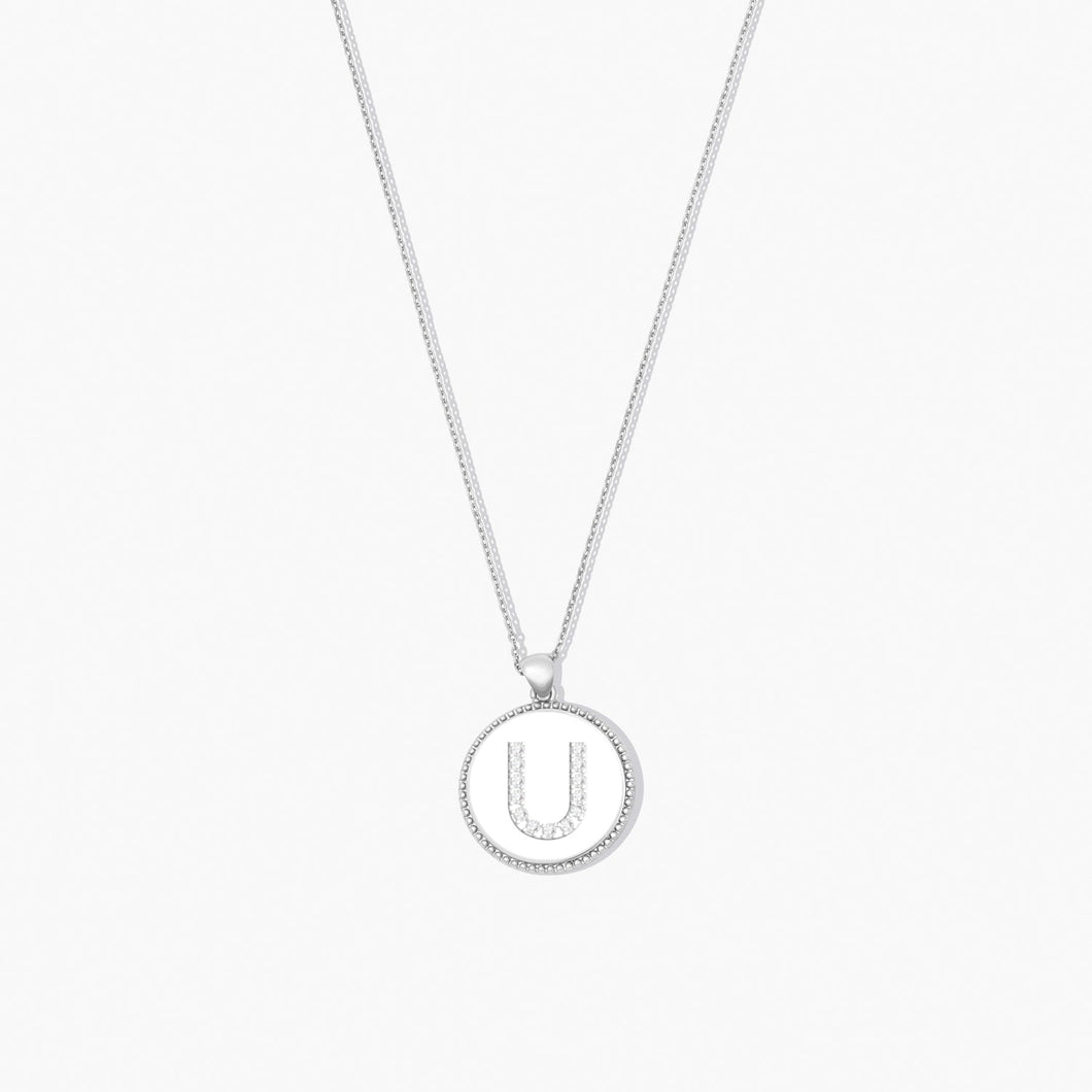 SSparkle ID Letter Necklace - U SPARKLE ID FOREVER CRYSTALS Silver 