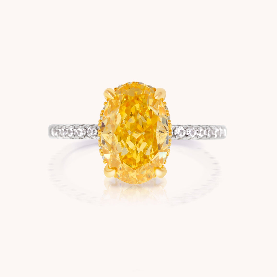 Astor Oval Ring Canary FOREVER STERLING FOREVER CRYSTALS 