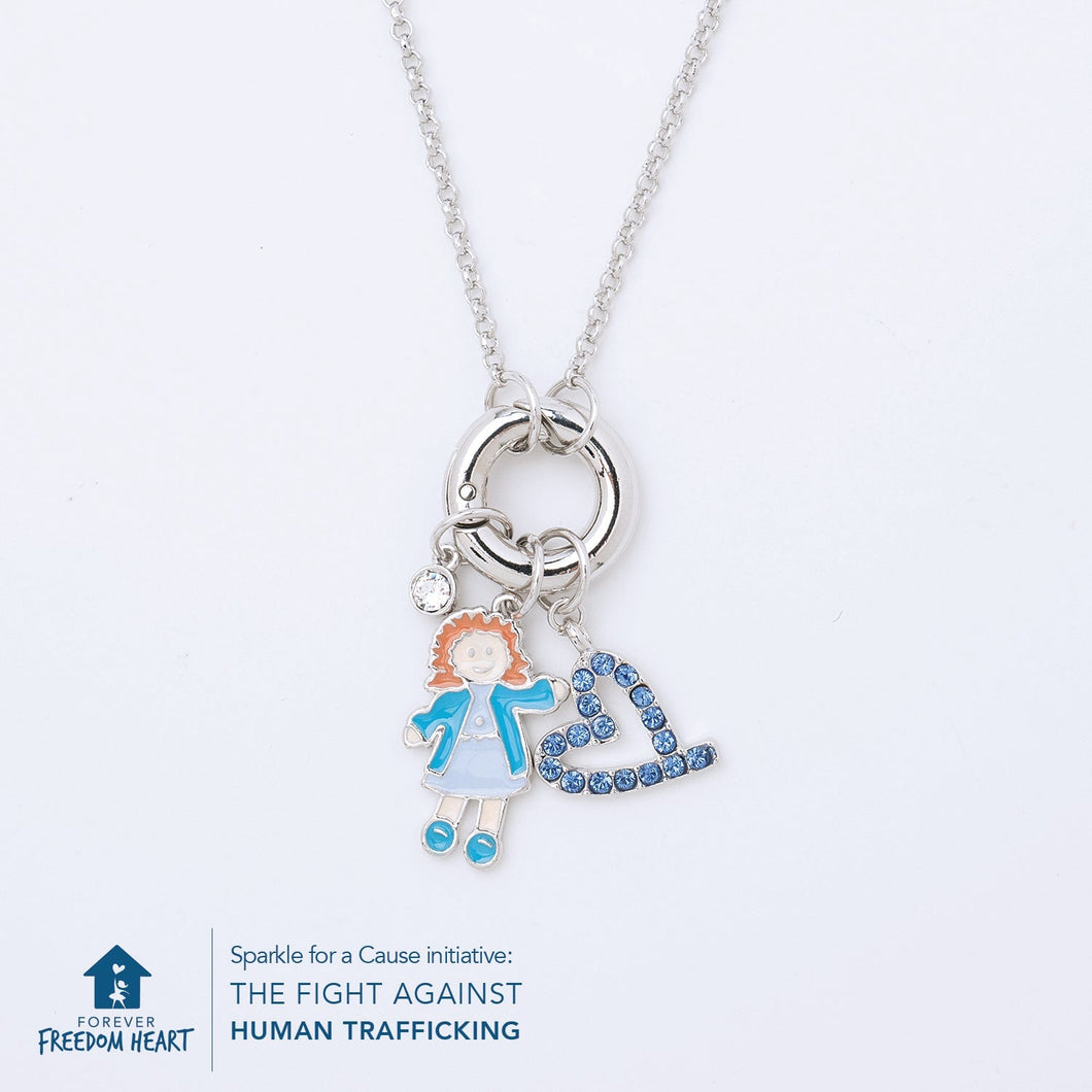 Forever Blue Heart Doll Pendant VOIAGE FOREVER CRYSTALS 