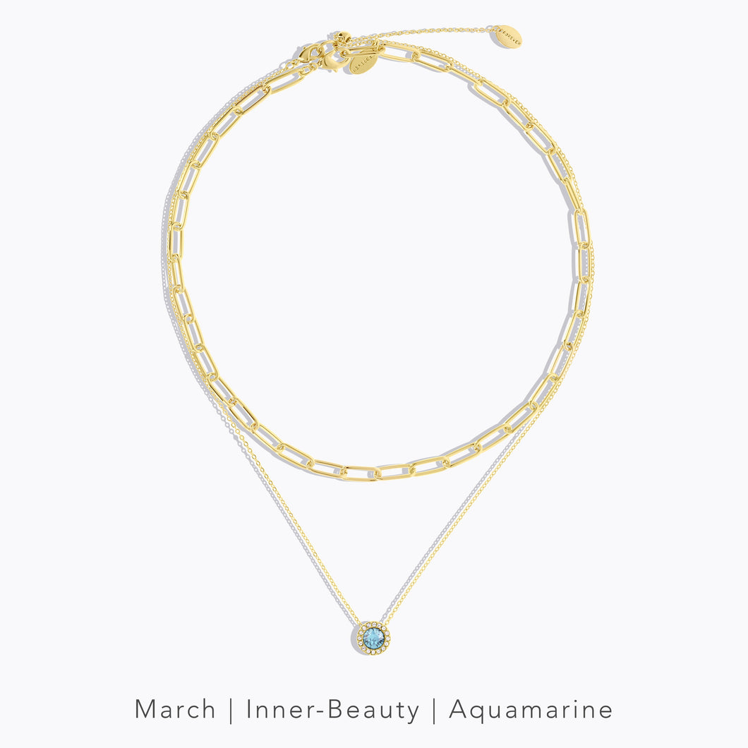 Lifestones Hermosa Necklace Gold LIFESTONES FOREVER CRYSTALS Aquamarine 