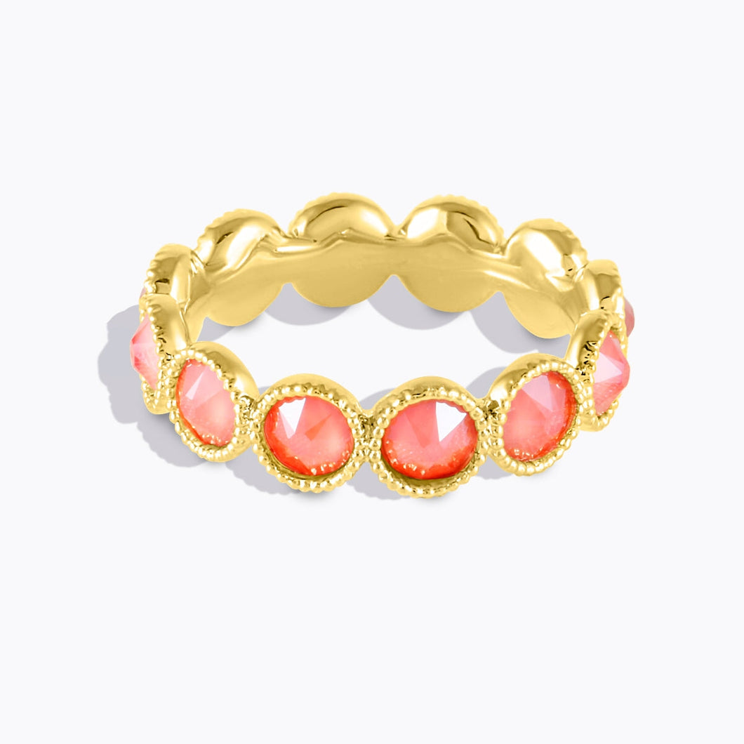 Bloom Eternity Ring Gold Tangerine TECHNICOLOR FANTASY FOREVER CRYSTALS 8 