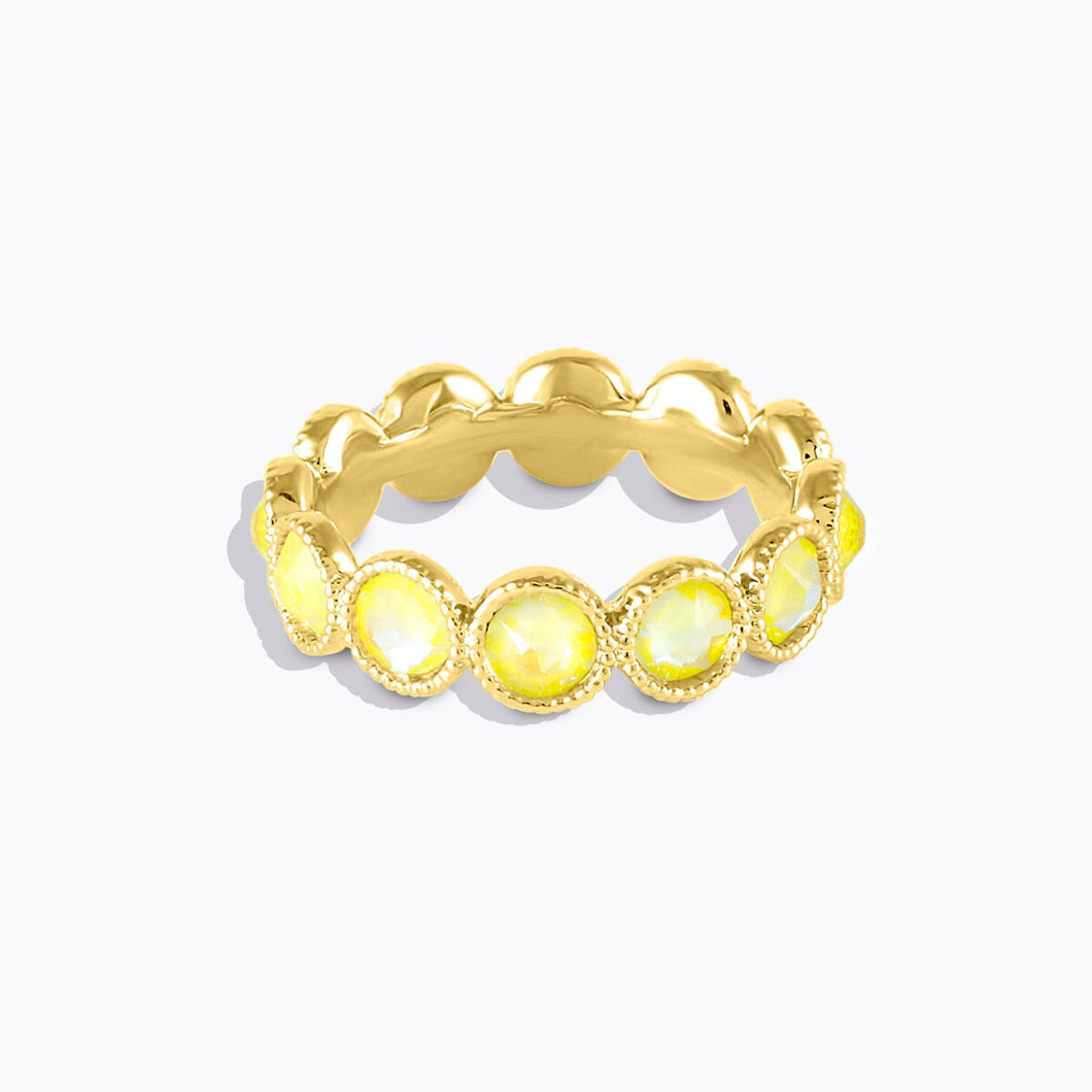 Bloom Eternity Ring Gold Yellow TECHNICOLOR FANTASY FOREVER CRYSTALS 8 