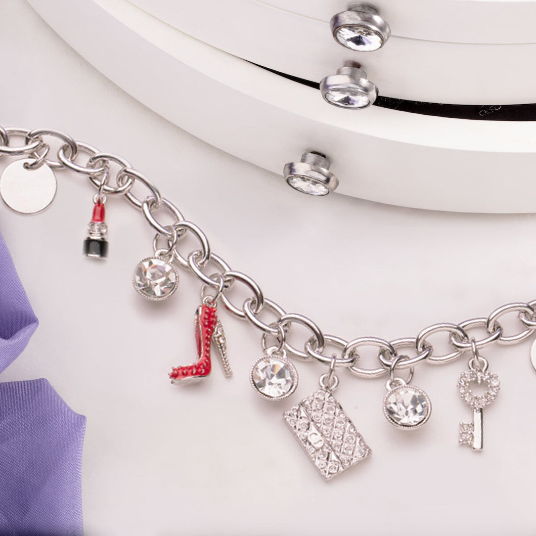 Celebrating Women Charm Bracelet VOIAGE FOREVER CRYSTALS 