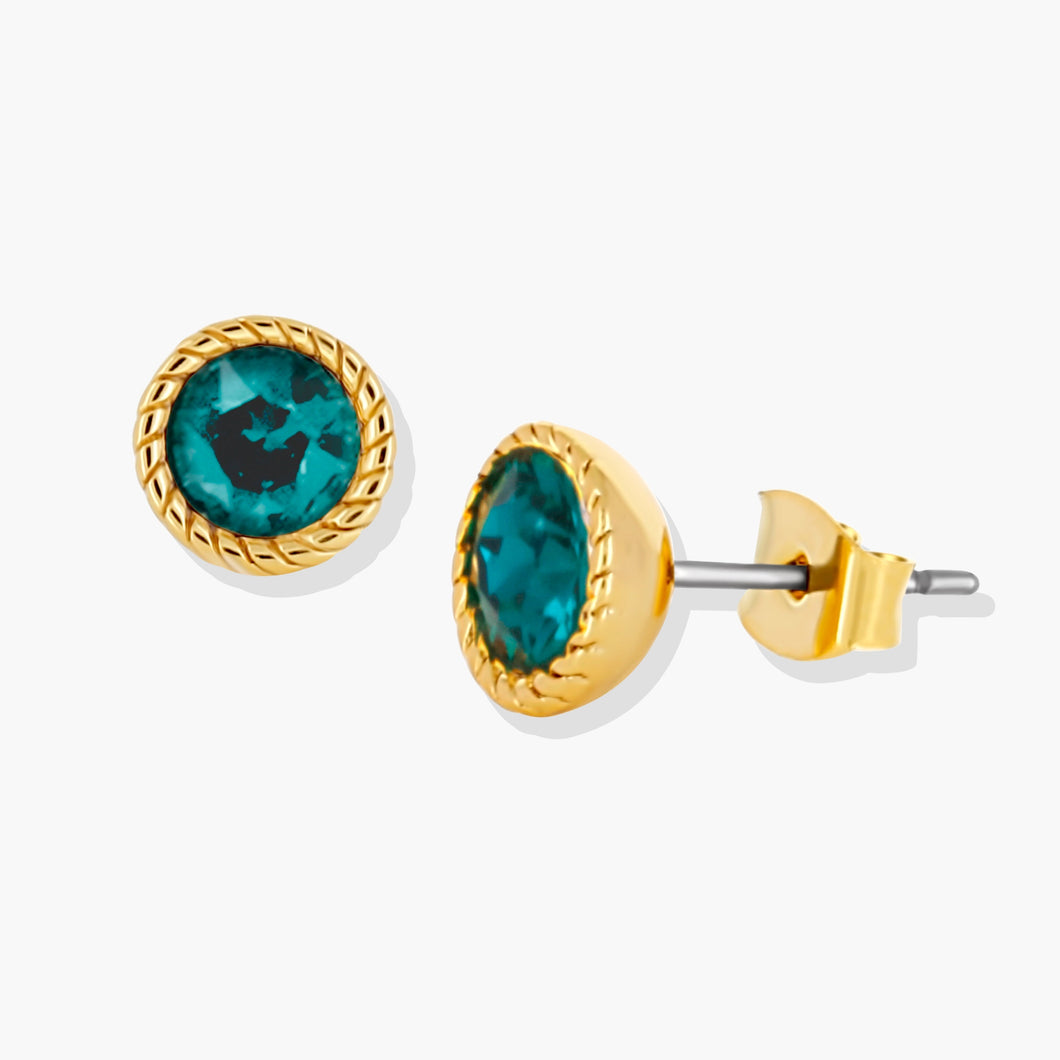 Divine Favor Earrings Gold Emerald STORY OF DESTINY FOREVER CRYSTALS 