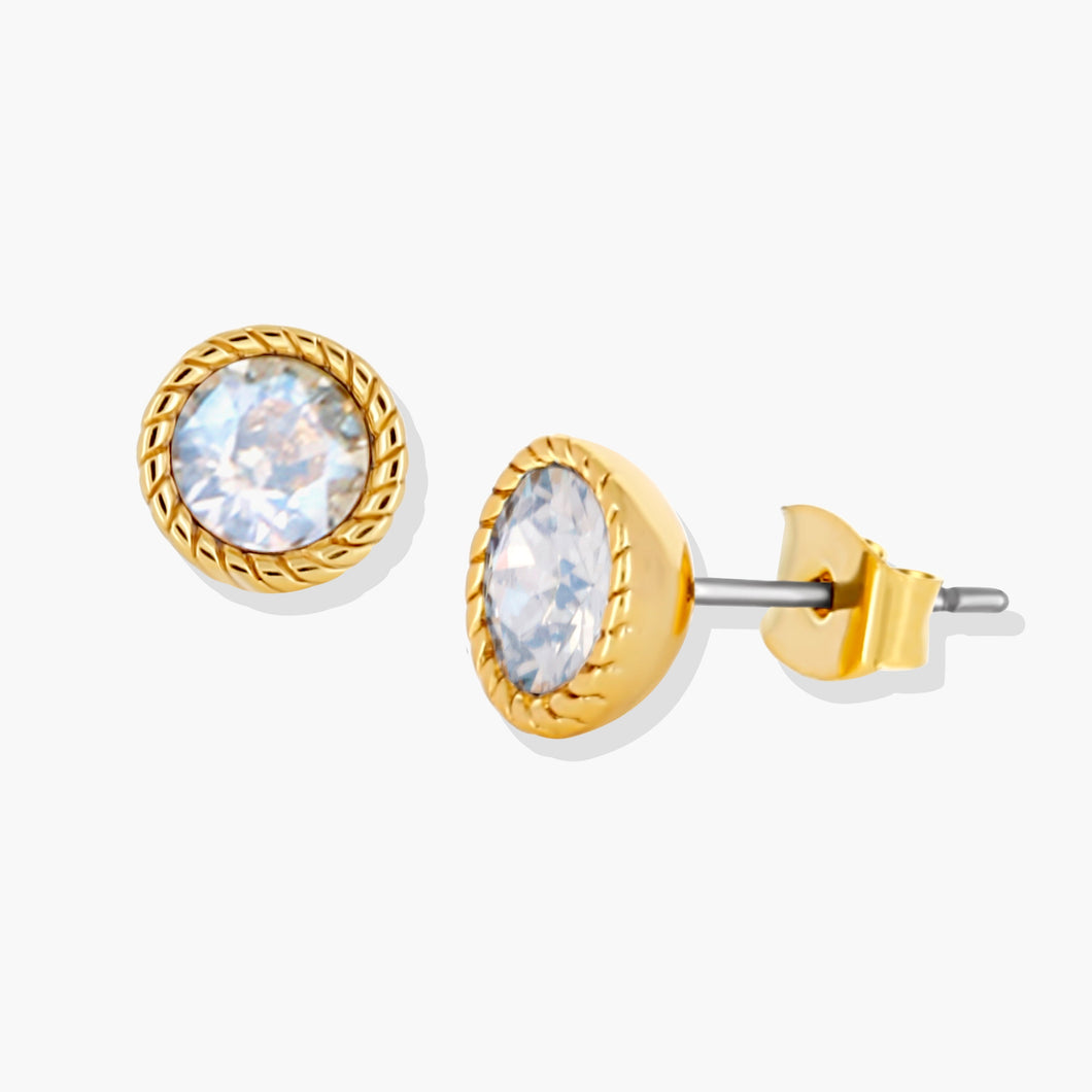 Divine Favor Earrings Gold Moonlight STORY OF DESTINY FOREVER CRYSTALS 