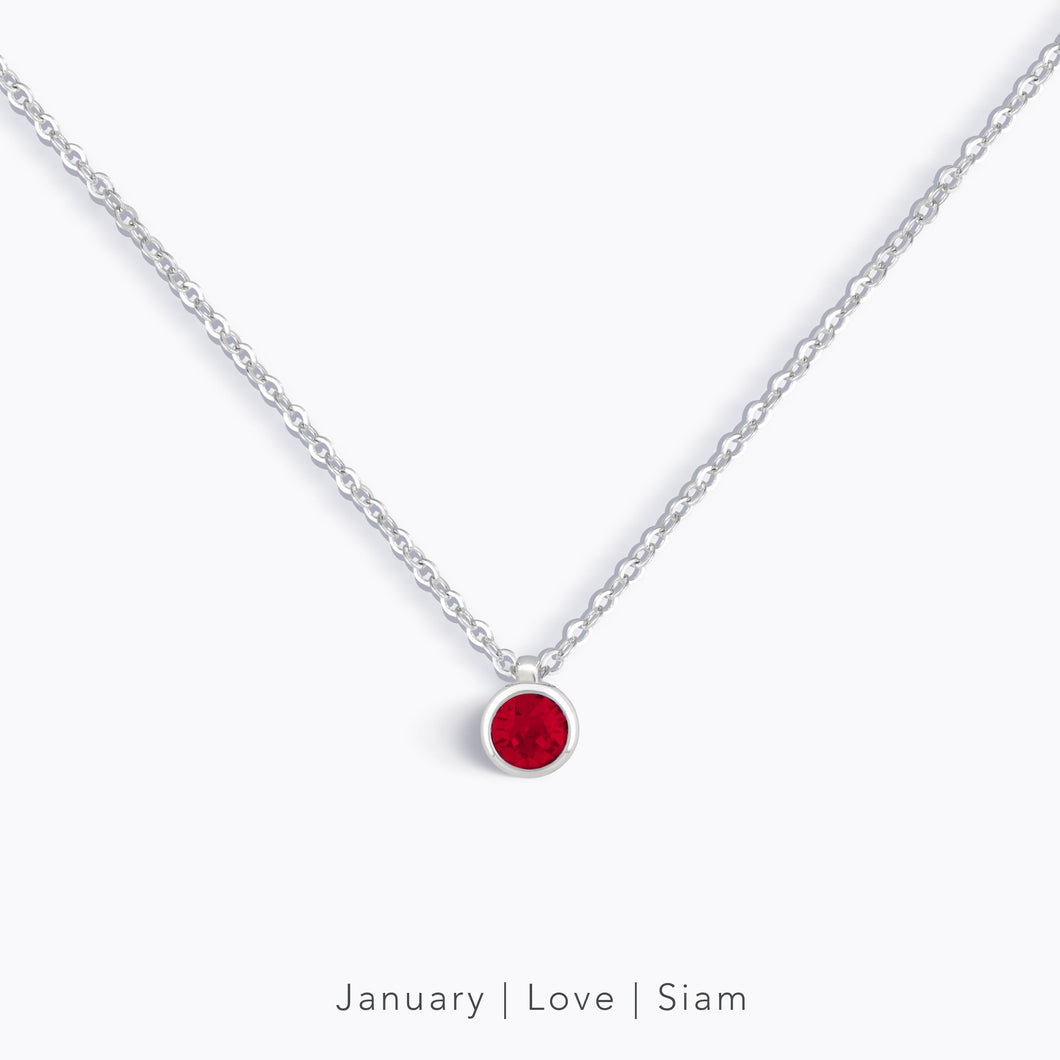 Forever Sterling Lifestone Moments Necklace FOREVER STERLING FOREVER CRYSTALS Siam 