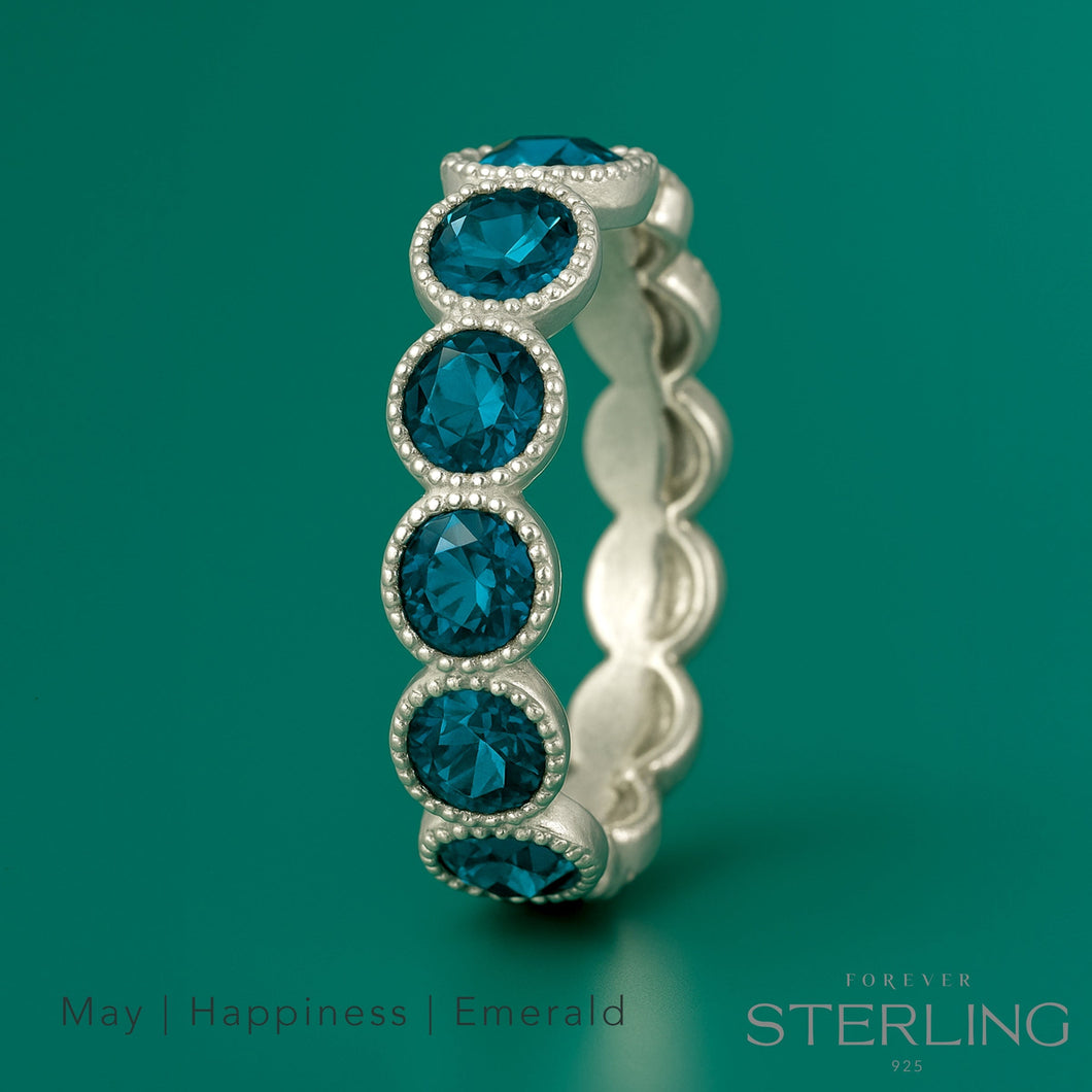 Forever Sterling Lifestones moments Ring Emerald FOREVER STERLING FOREVER CRYSTALS 