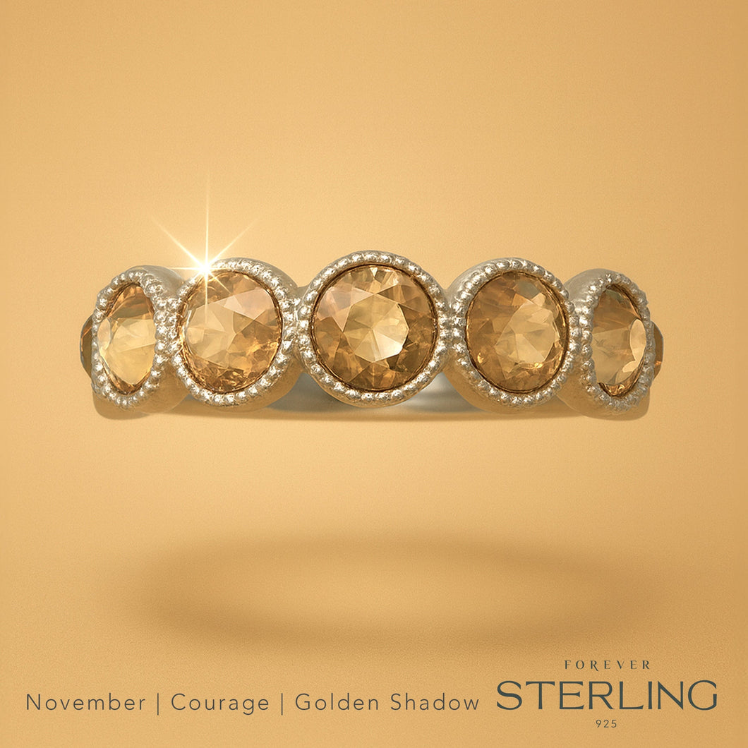 Forever Sterling Lifestones moments Ring Golden Shadow FOREVER STERLING FOREVER CRYSTALS 