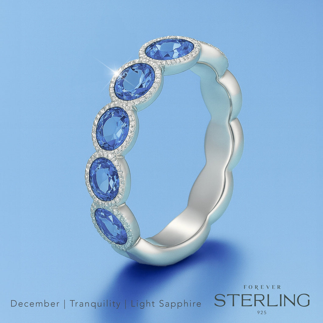 Forever Sterling Lifestones moments Ring Light Sapphire FOREVER STERLING FOREVER CRYSTALS 5 