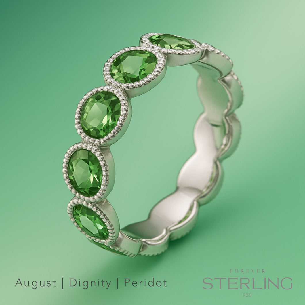 Forever Sterling Lifestones moments Ring Peridot FOREVER STERLING FOREVER CRYSTALS 