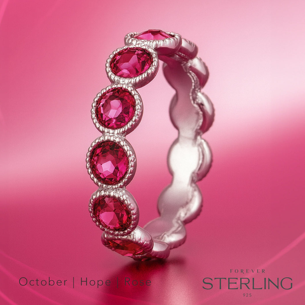 Forever Sterling Lifestones moments Ring Rose FOREVER STERLING FOREVER CRYSTALS 
