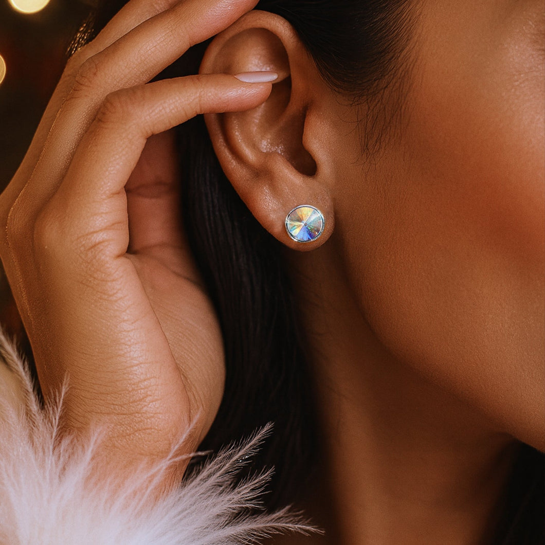 Forever Stud Earring Aurora Borealis LIFESTONES FOREVER CRYSTALS 