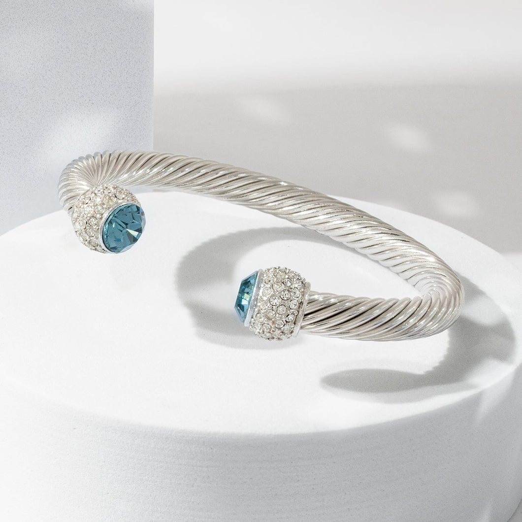 Heritage Bangle Aquamarine Dynasty Gems Forever Crystals 