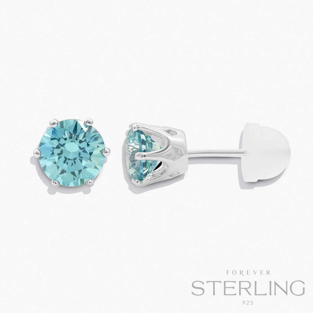 Lee Earrings Blue Zircon FOREVER STERLING Forever Crystals 