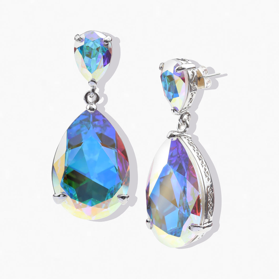 Majestic Drop Earrings Aurora Borealis – ForeverCrystals