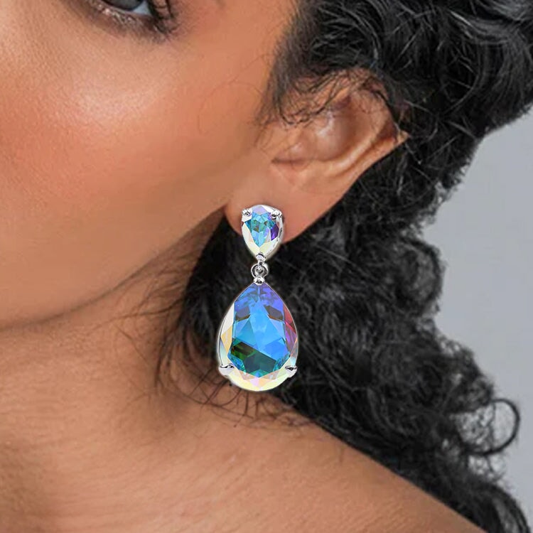 Majestic Drop Earrings Aurora Borealis FOREVER ESSENTIALS FOREVER CRYSTALS 