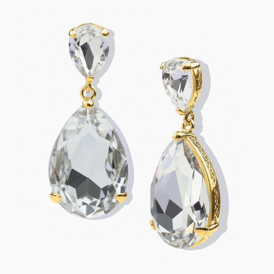 Majestic Drop Earrings Gold Crystal FASHION EDIT CORE FOREVER CRYSTALS 