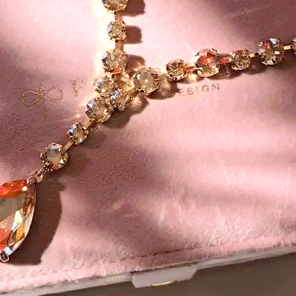 Majestic Drop Necklace Gold Golden Shadow Dynasty Gems Forever Crystals 