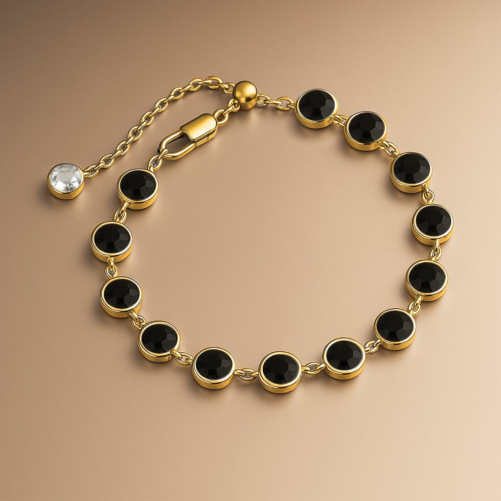 Monroe Bracelet Gold Jet ESSENTIALS CORE FOREVER CRYSTALS 