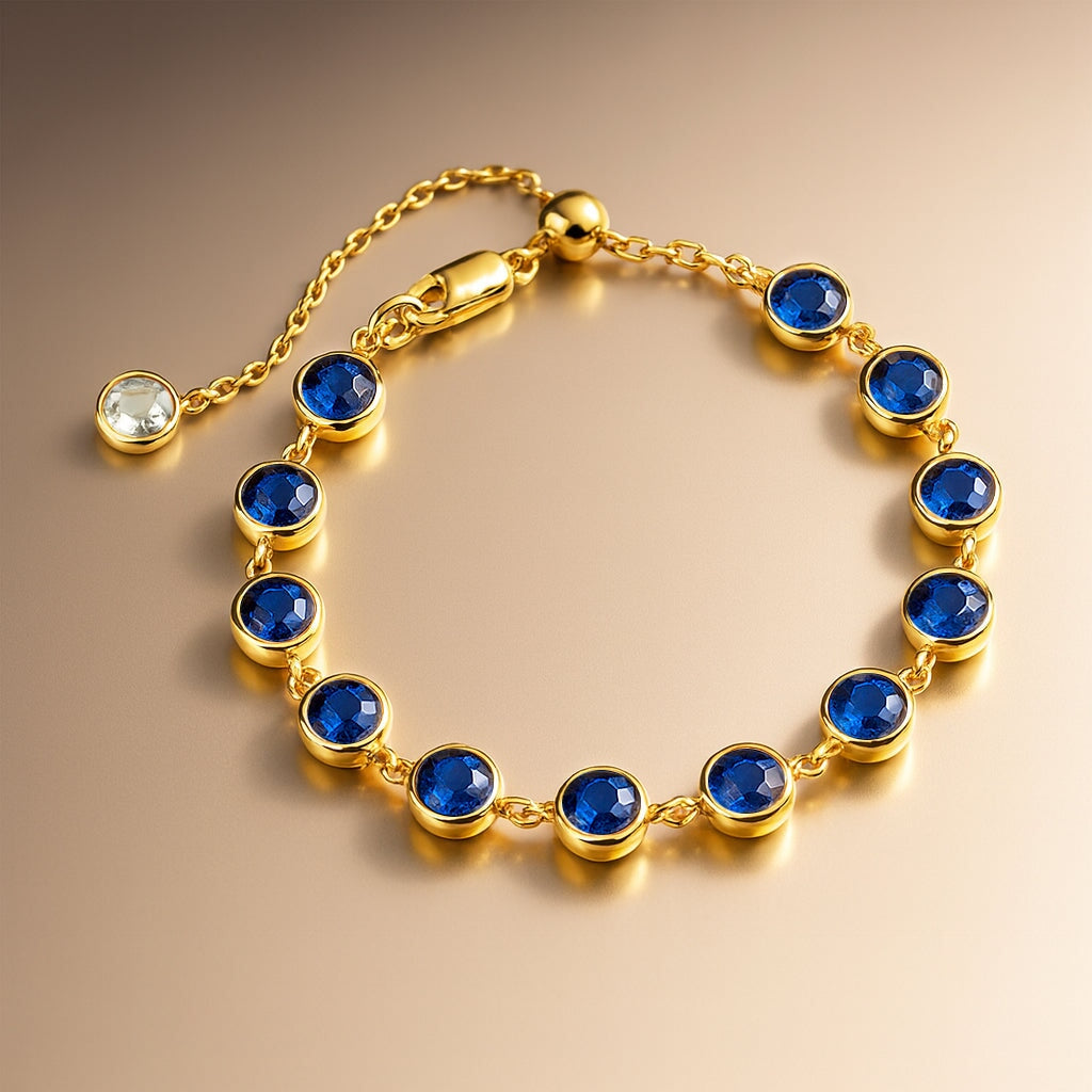 Monroe Bracelet Gold Sapphire ESSENTIALS CORE FOREVER CRYSTALS 