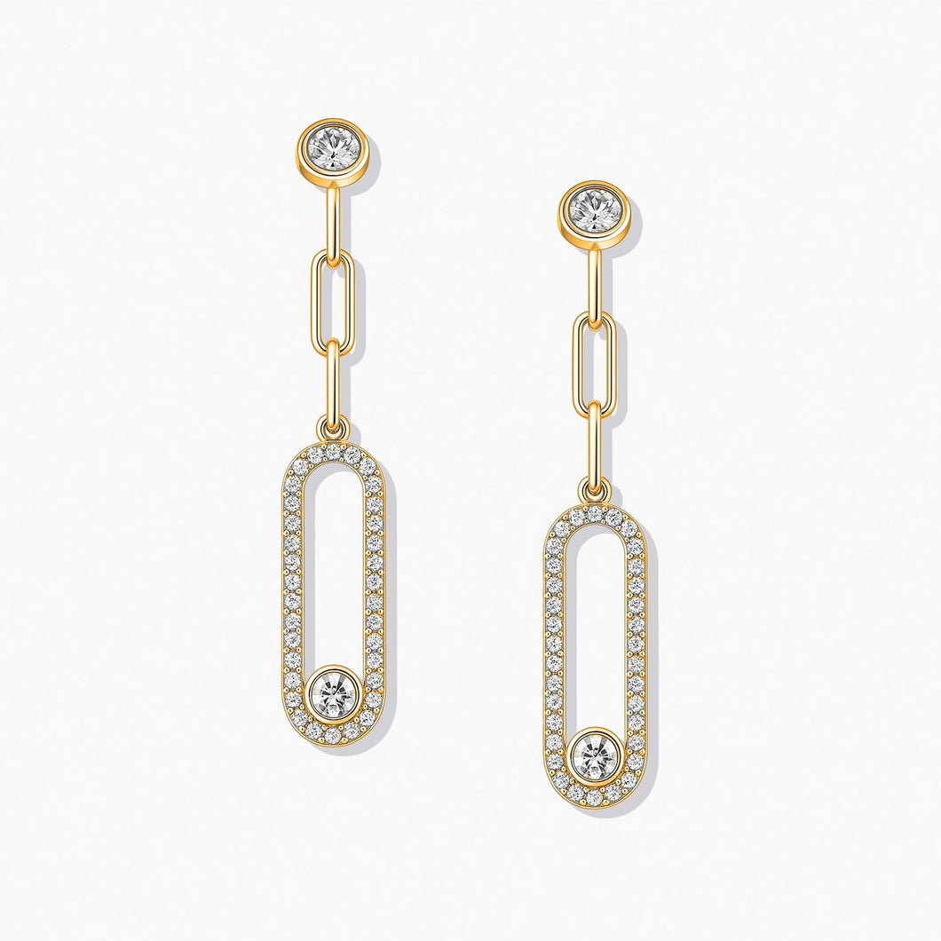 Paradise Gleam Earrings Gold ENCANTO FOREVER CRYSTALS 