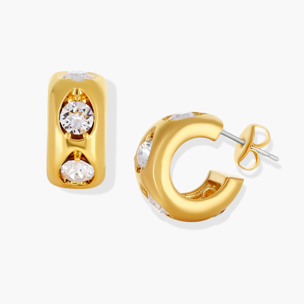 Pillar-Earrings-Gold VILLAGE FOREVER CRYSTALS 