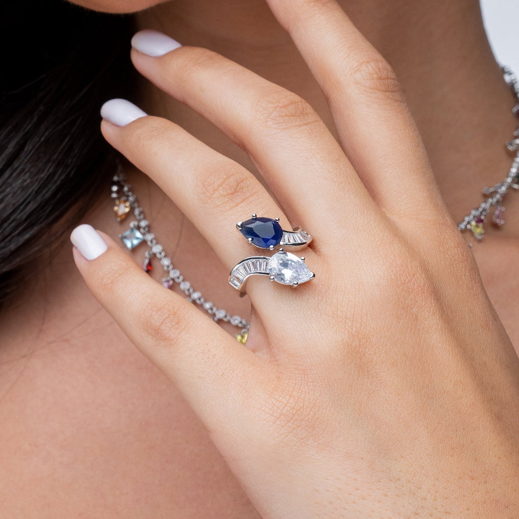 Princess Ring Sapphire Dynasty Gems Forever Crystals 