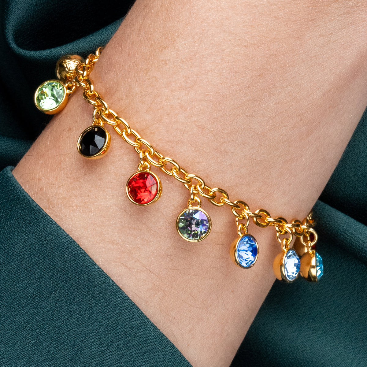 Promise of Love Charm Bracelet Gold Multi – ForeverCrystals