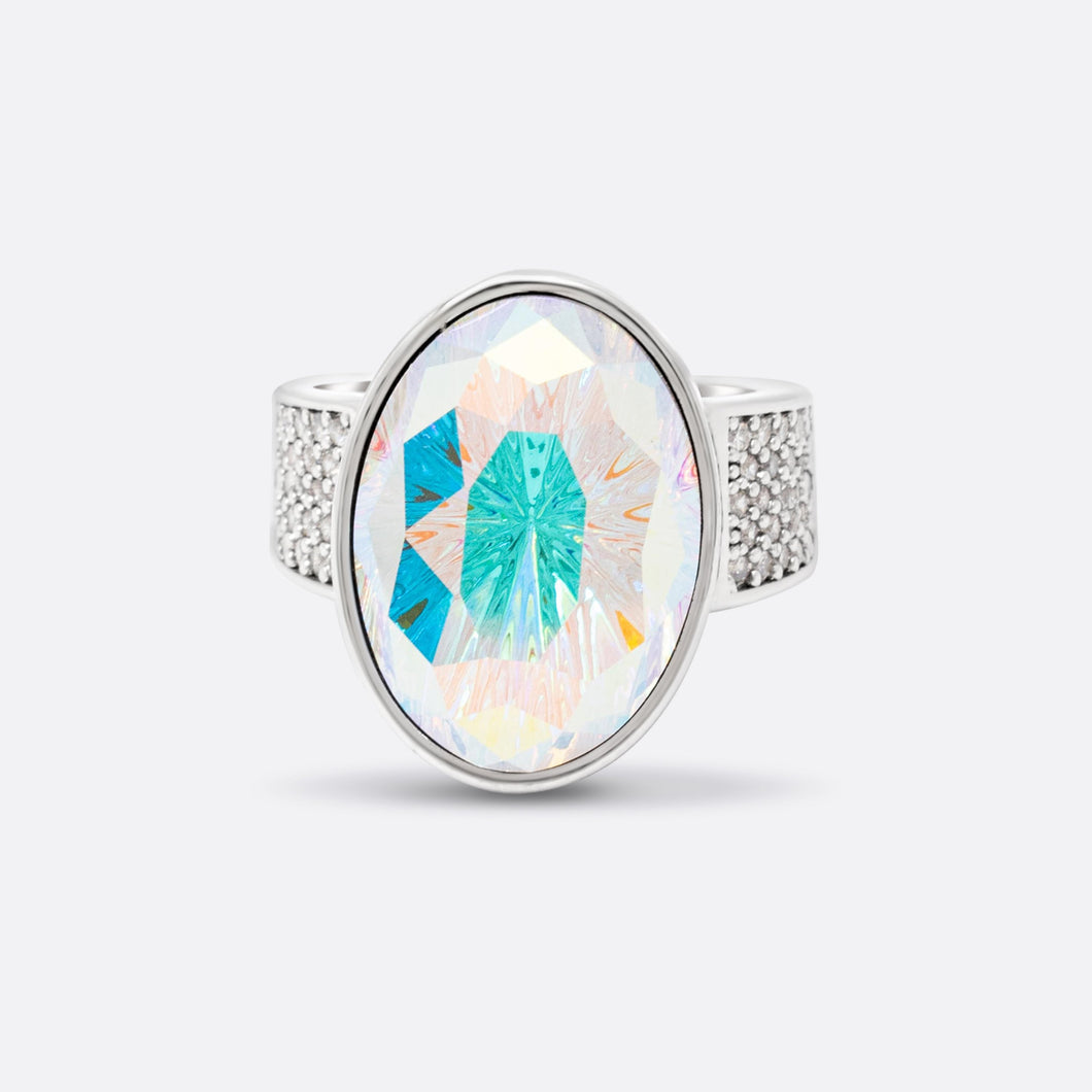 Radiance Ring Aurora Borealis IRIDESCENT FOREVER CRYSTALS 