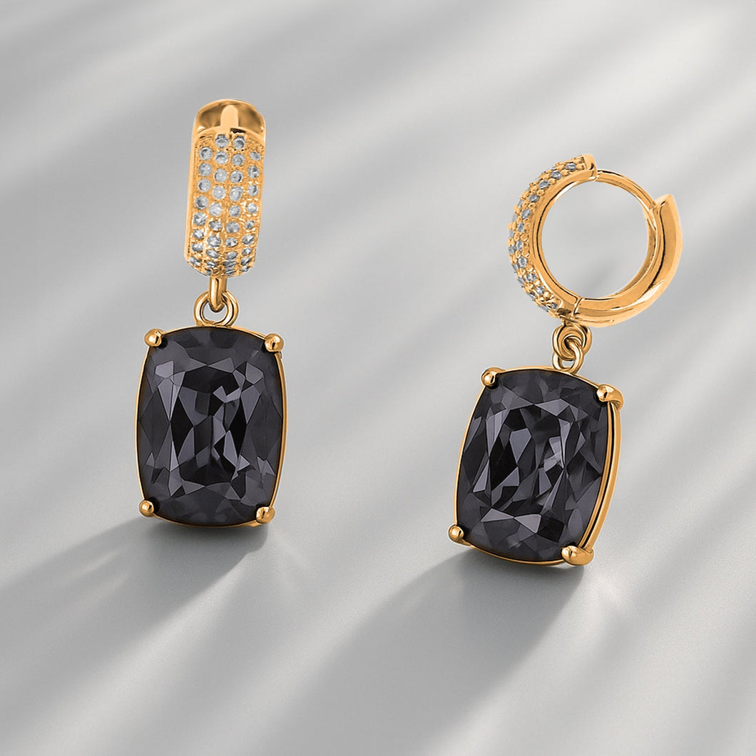 Radiant Grand Earrings Gold Silver Night REFLECTIONS FOREVER CRYSTALS 