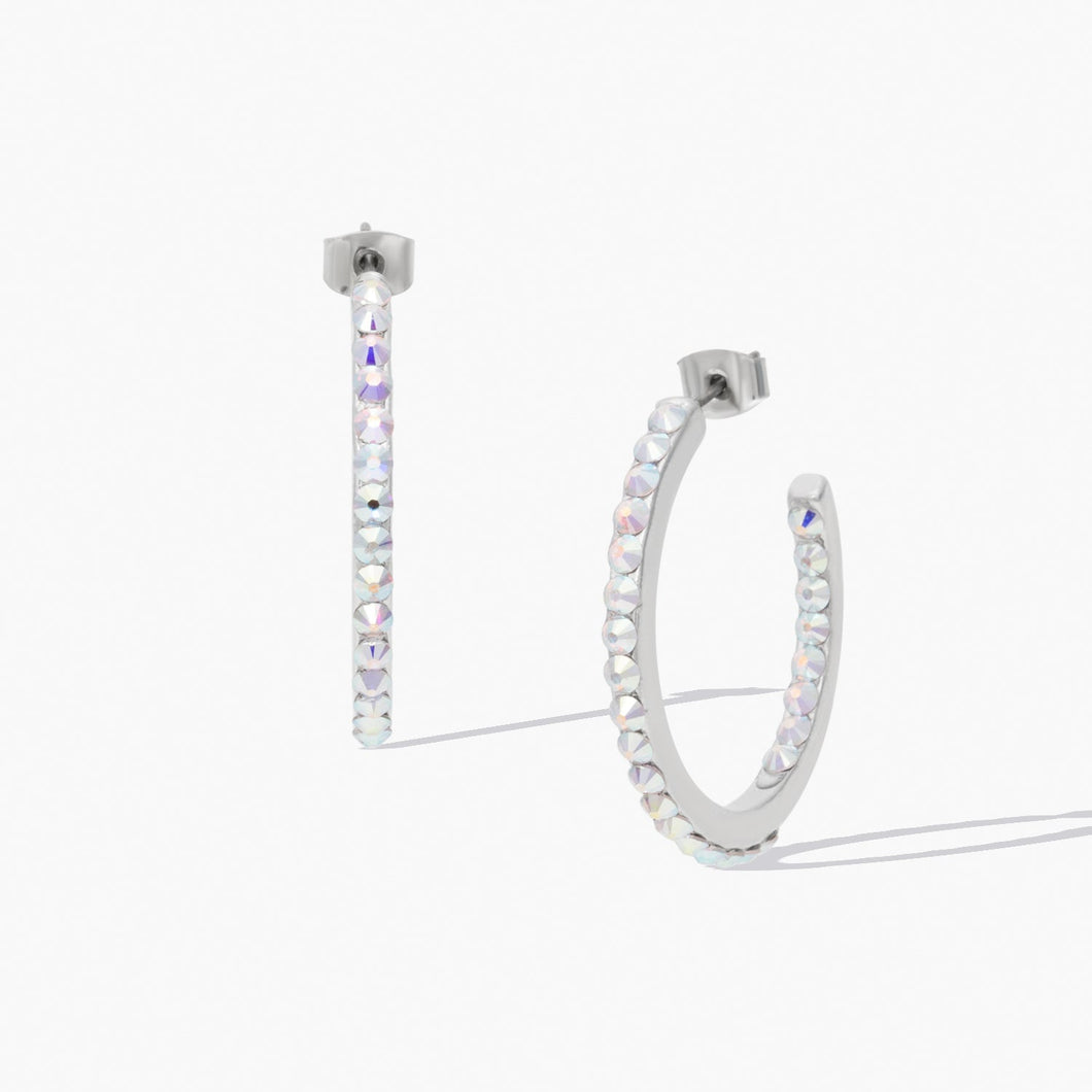 Radiant Hoop earrings Aurora Borealis Embrace Forever Crystals 