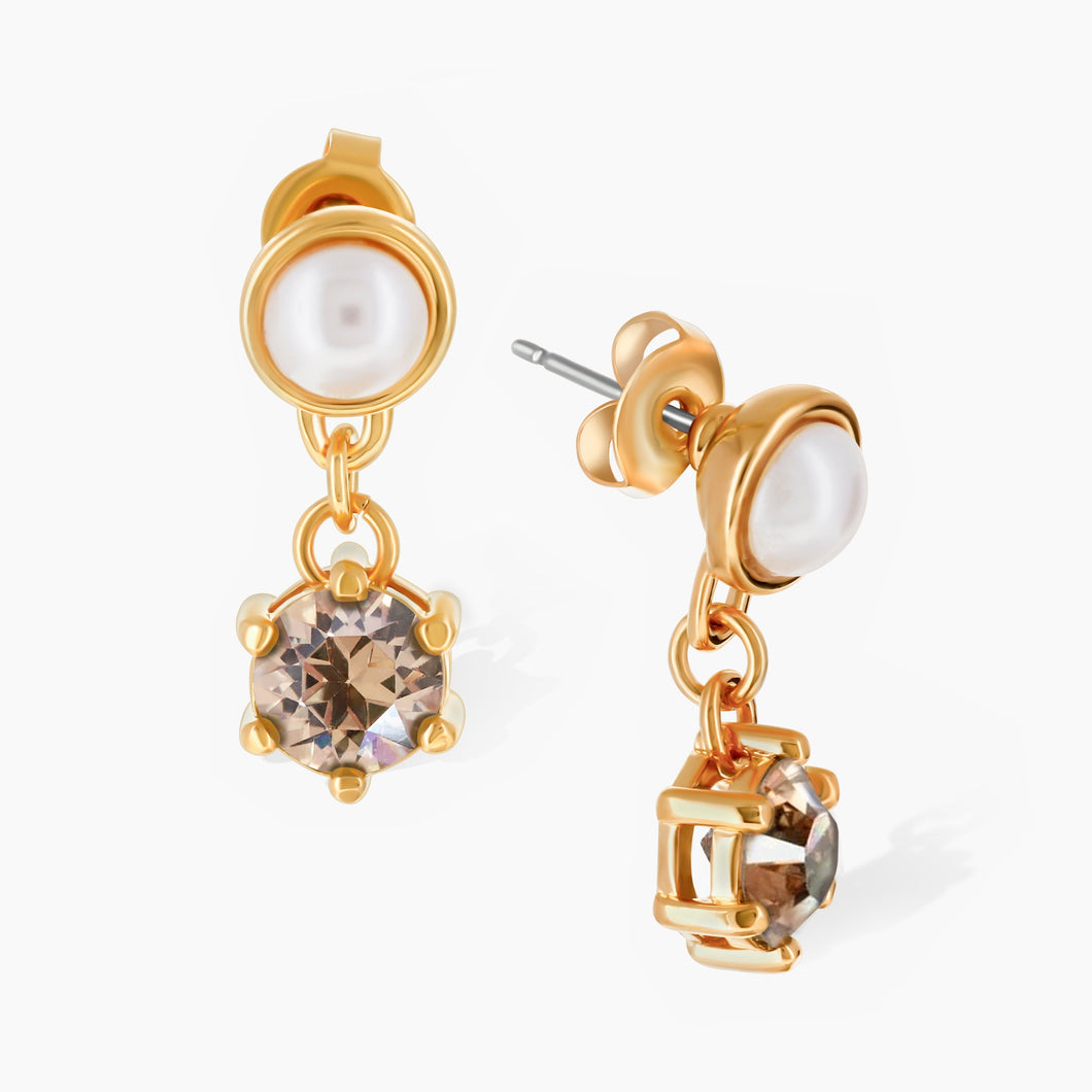 Solera Earrings Gold Golden Shadow COASTAL ELEGANCE FOREVER CRYSTALS 