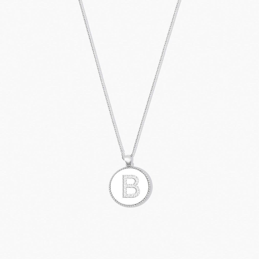 Sparkle ID Letter Necklace - B SPARKLE ID FOREVER CRYSTALS Silver 