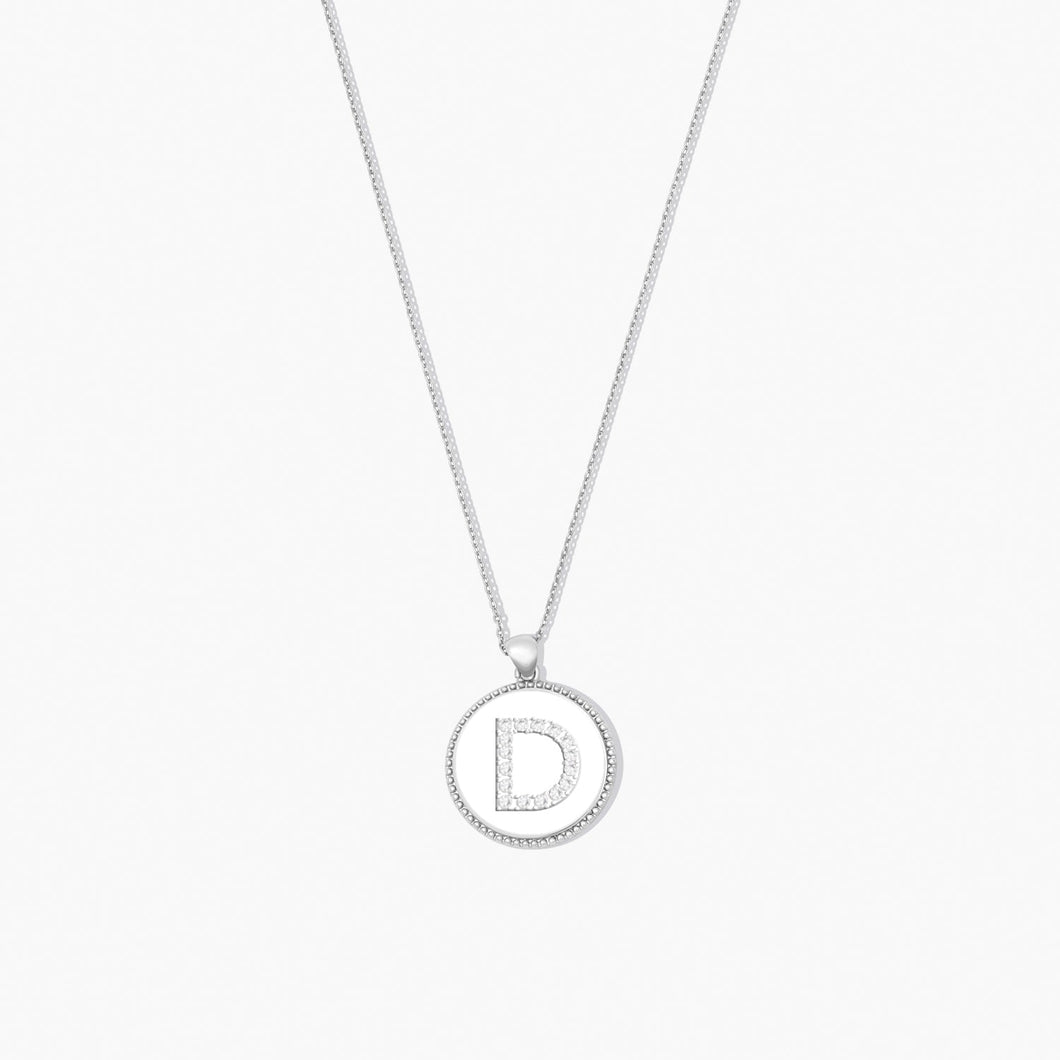 Sparkle ID Letter Necklace - D SPARKLE ID FOREVER CRYSTALS Silver 