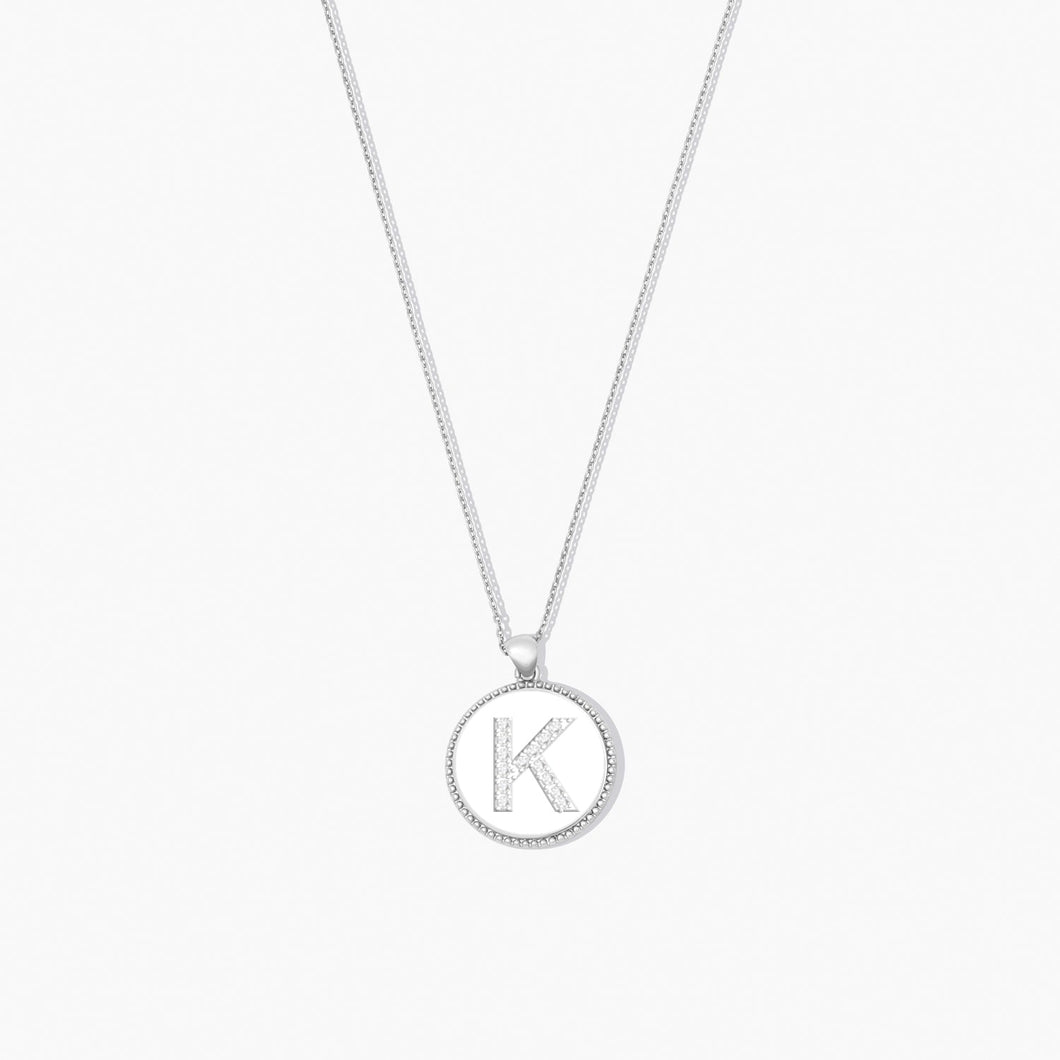 Sparkle ID Letter Necklace - K SPARKLE ID FOREVER CRYSTALS Silver 