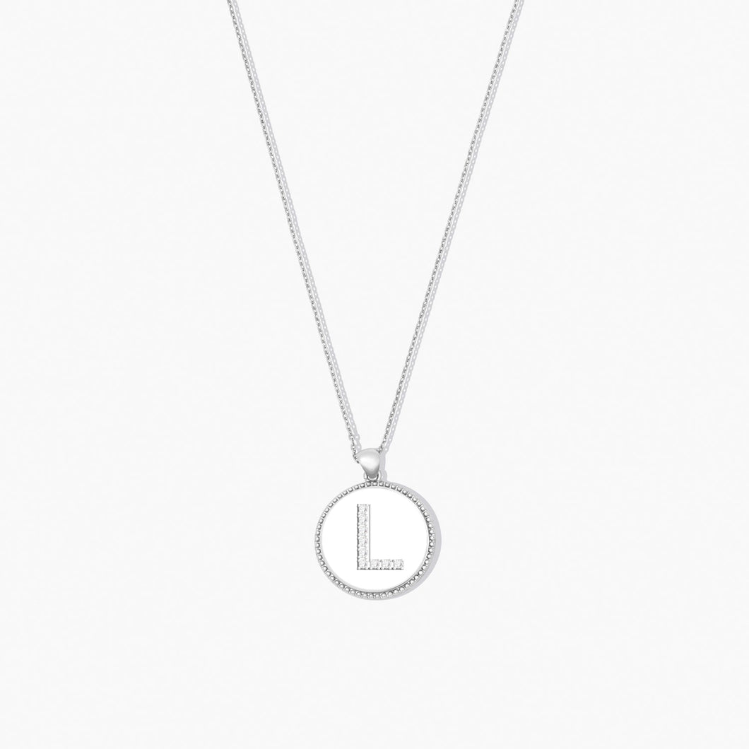 Sparkle ID Letter Necklace - L SPARKLE ID FOREVER CRYSTALS Silver 