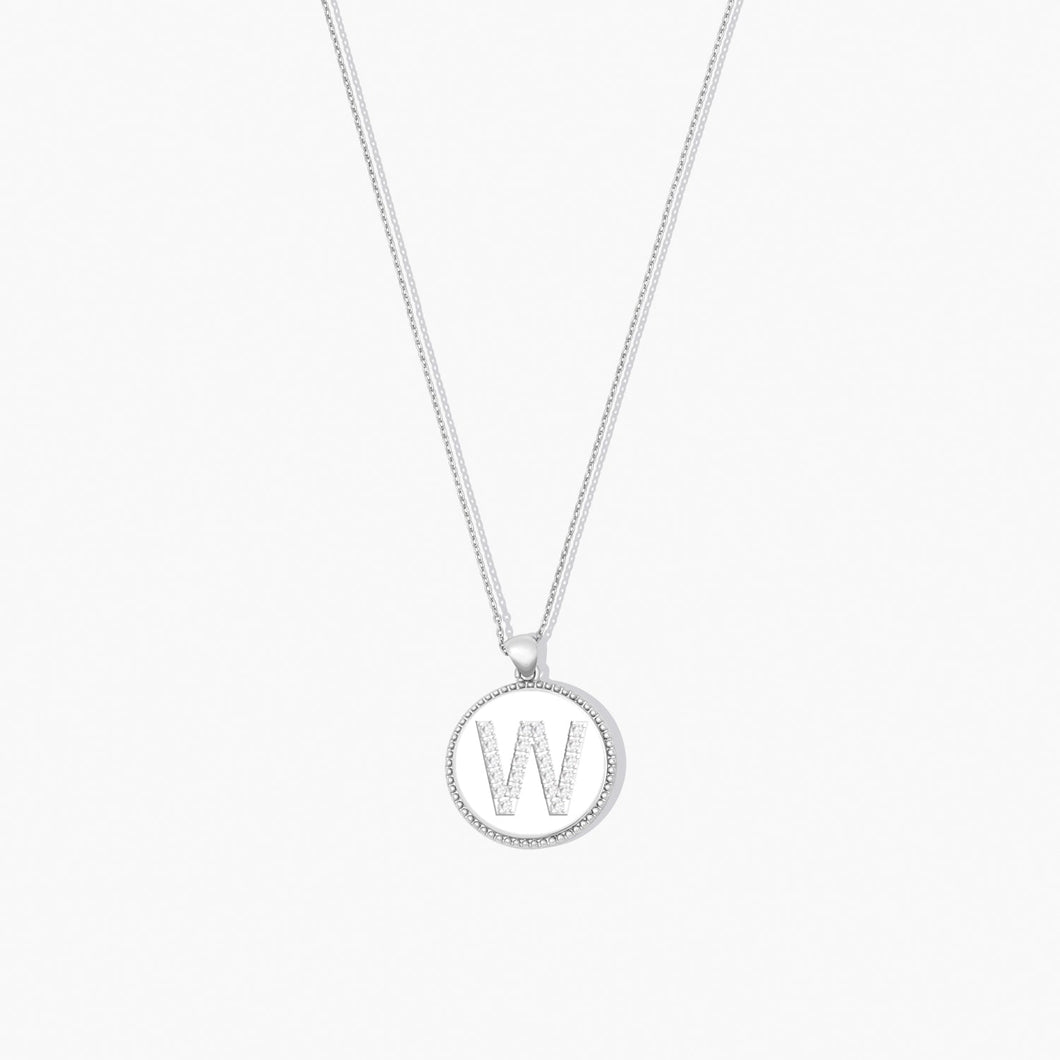 Sparkle ID Letter Necklace - W SPARKLE ID FOREVER CRYSTALS Silver 