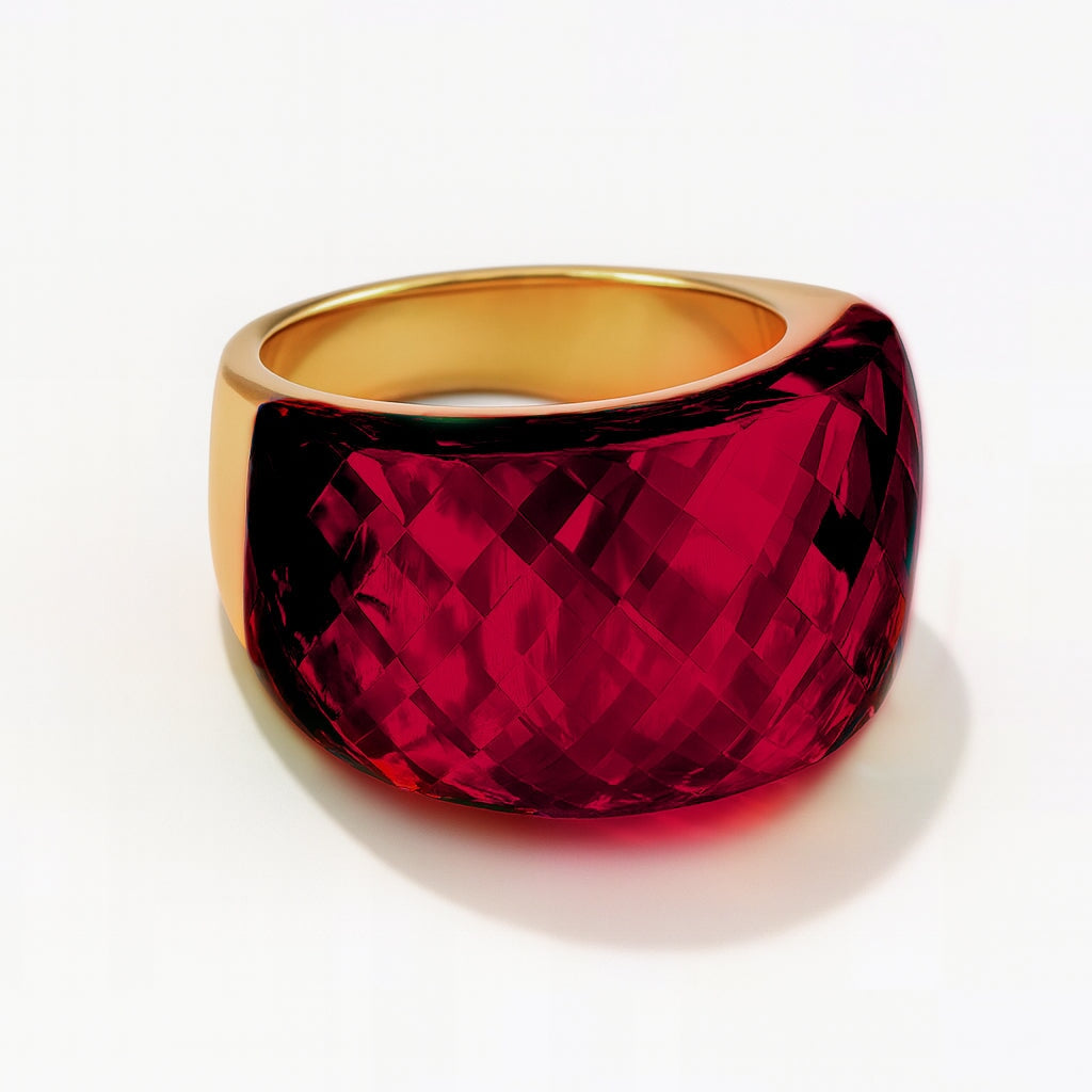 Spotlight Ring Gold Scarlet LEYENDAS JACKIE FOREVER CRYSTALS 6 