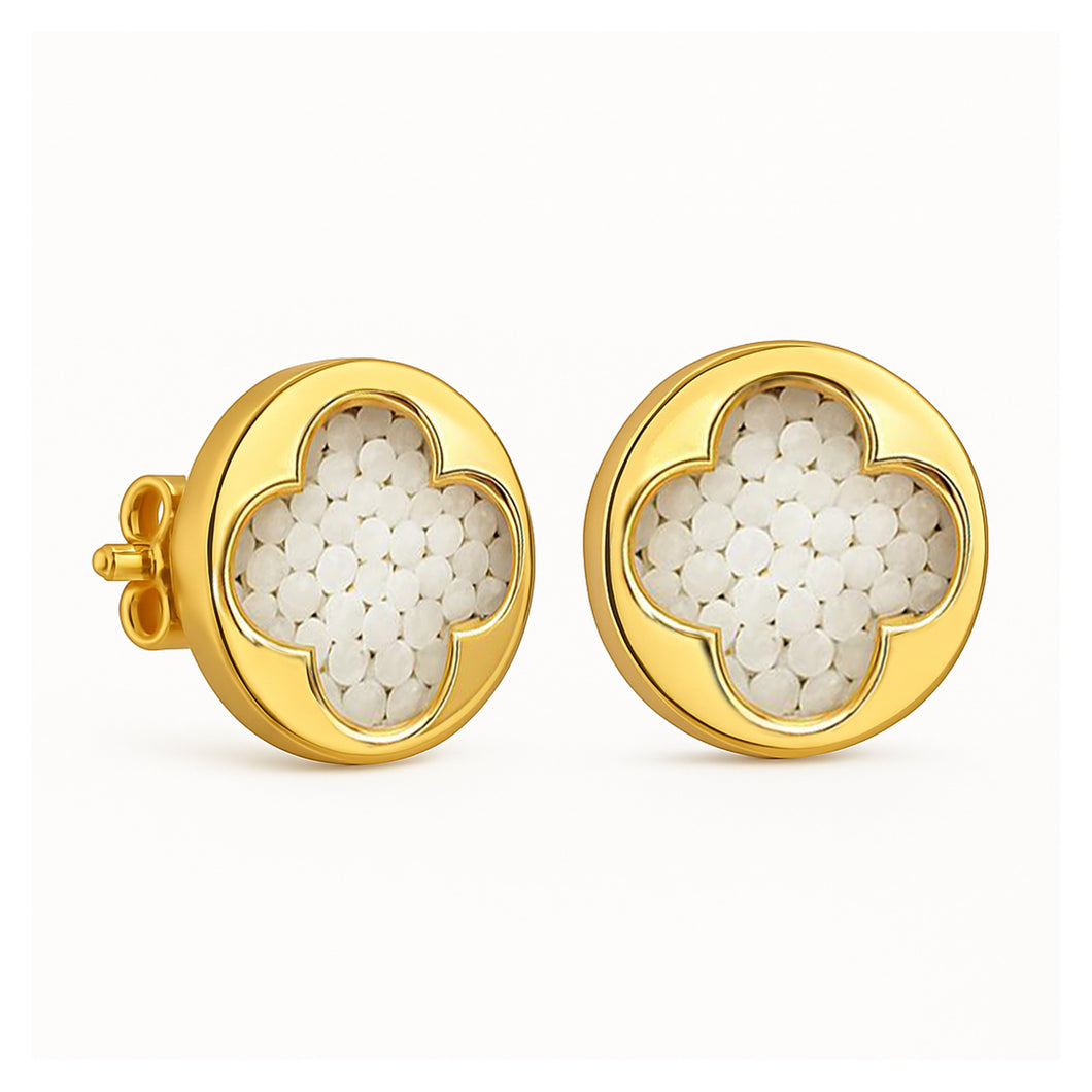 Stellar Earrings Gold White STELLAR FOREVER CRYSTALS 