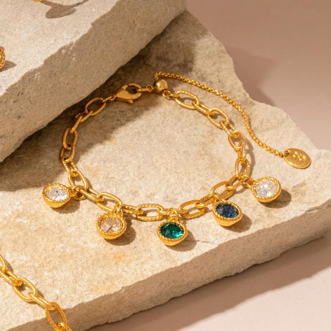 Stones of Faith Bracelet Gold STORY OF DESTINY FOREVER CRYSTALS 