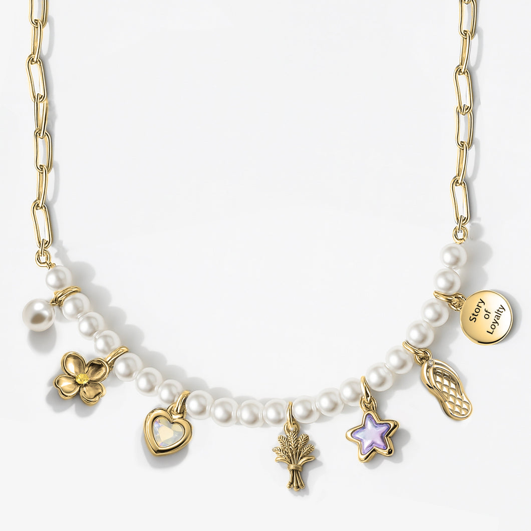 Story of Loyalty Necklace Pearl Gold STORY OF LOYALTY FOREVER CRYSTALS 