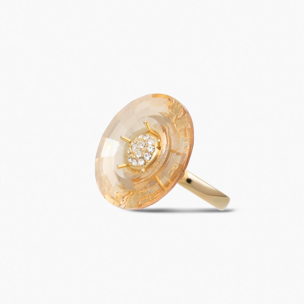 Unforgettable Ring Gold Golden Shadow Embrace Forever Crystals 