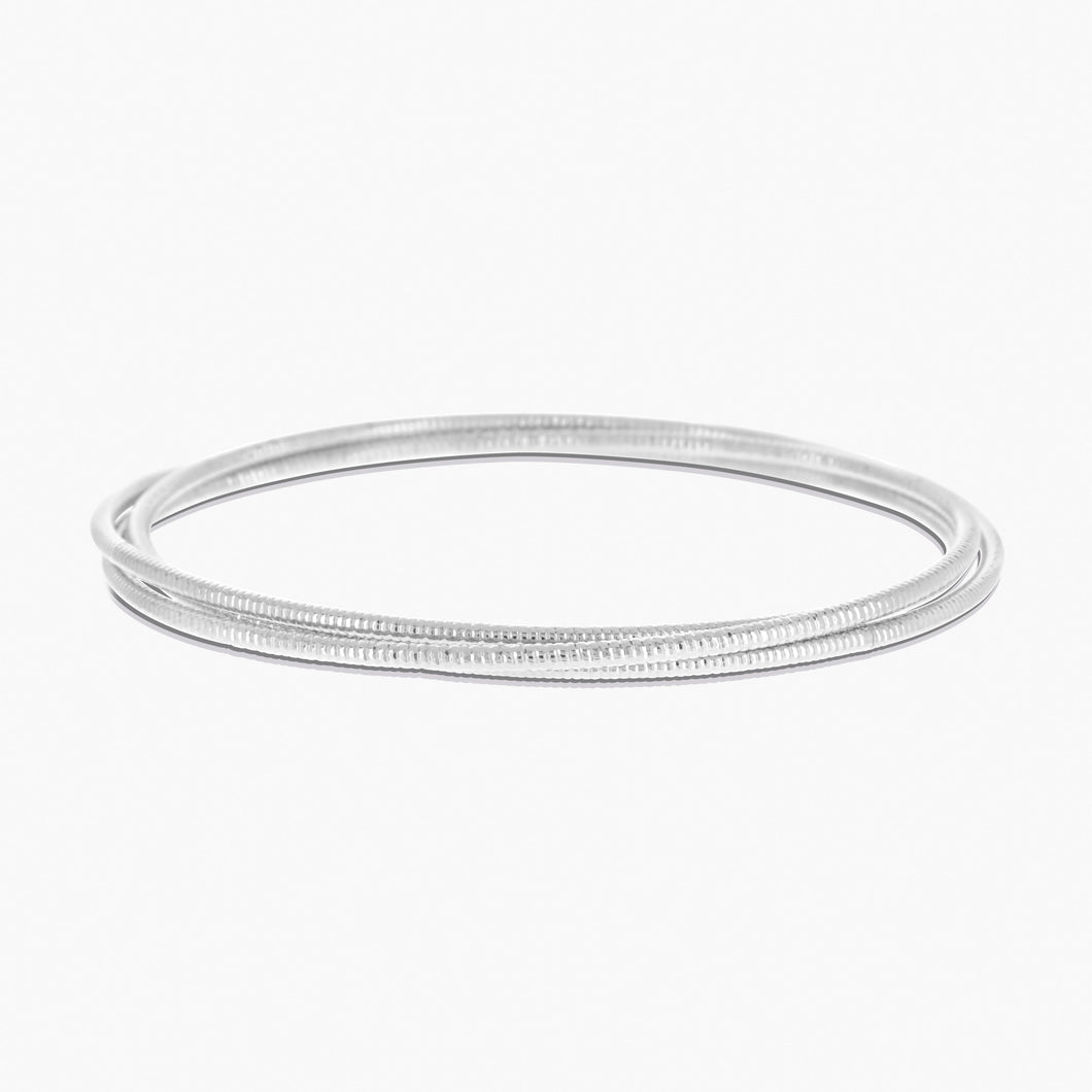 Always Bangle Trio Bracelet Silver Forevercrystals 