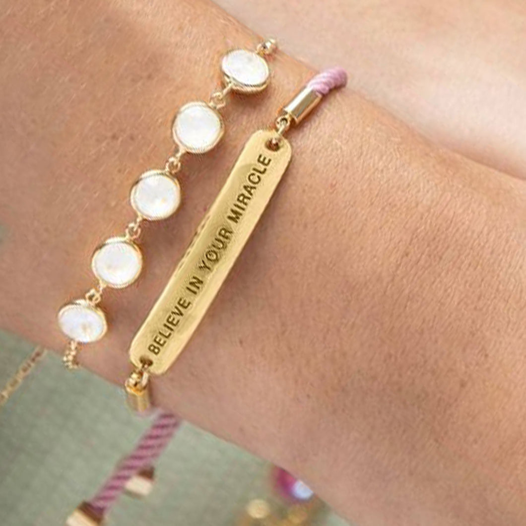 Believe in Your Miracle Bracelet WORDS OF EMPOWERMENT FOREVER CRYSTALS 