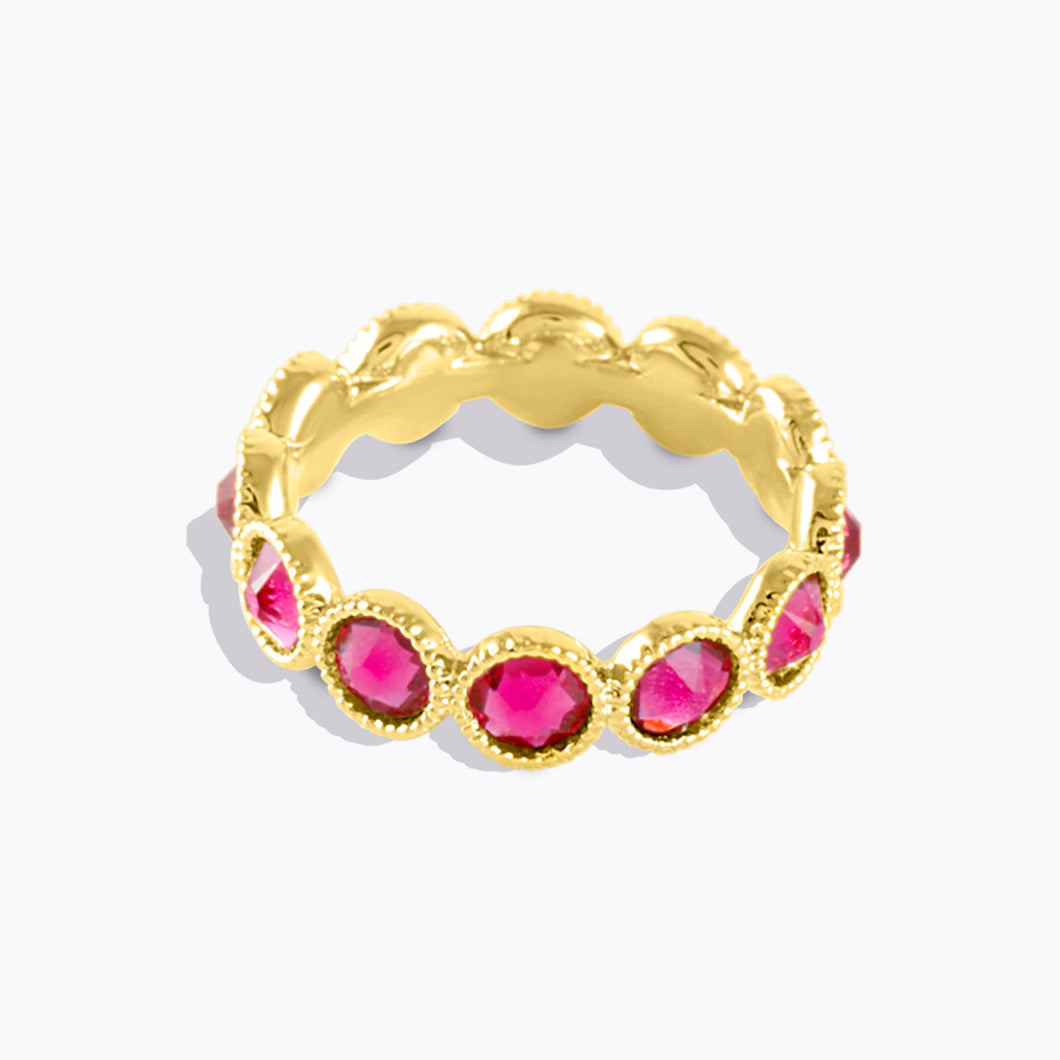 Bloom Eternity Ring Gold Pink TECHNICOLOR FANTASY FOREVER CRYSTALS 