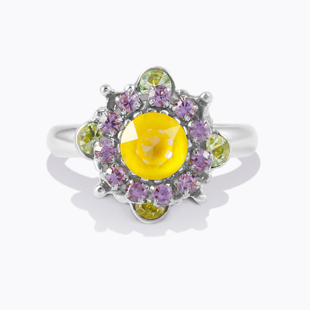 Bloom Ring Multi Yellow TECHNICOLOR FANTASY FOREVER CRYSTALS 