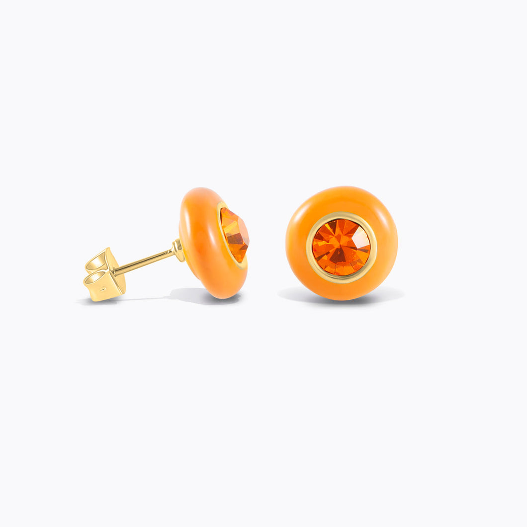 Brilliance Earrings Gold Tangerine TECHNICOLOR FANTASY FOREVER CRYSTALS 